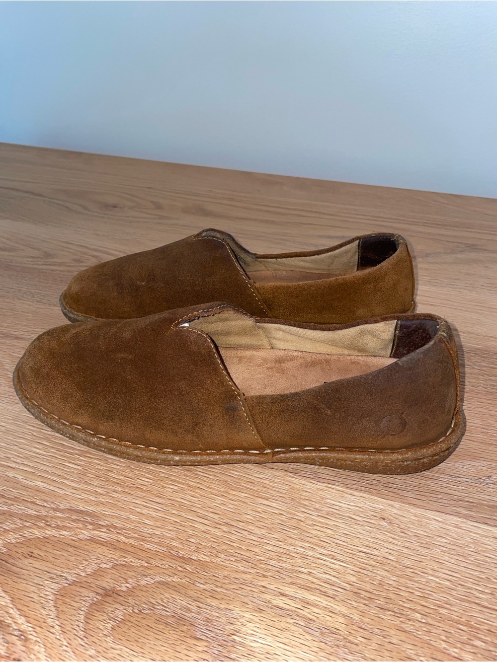 Born Teresa Nubuck Suede Slip On Women's Brown Suede Slip-On Loafers Size 8.5